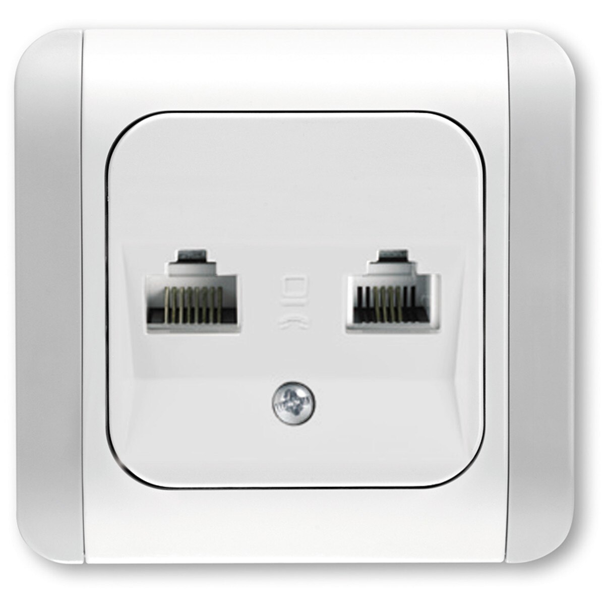 Priza calculator + priza telefon Kardelen Viko VI-KPCAL+TP, Ingropat, Alb