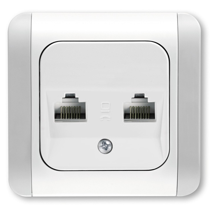 Priza calculator dubla Kardelen Viko VI-KCAL2, Ingropat, Alb