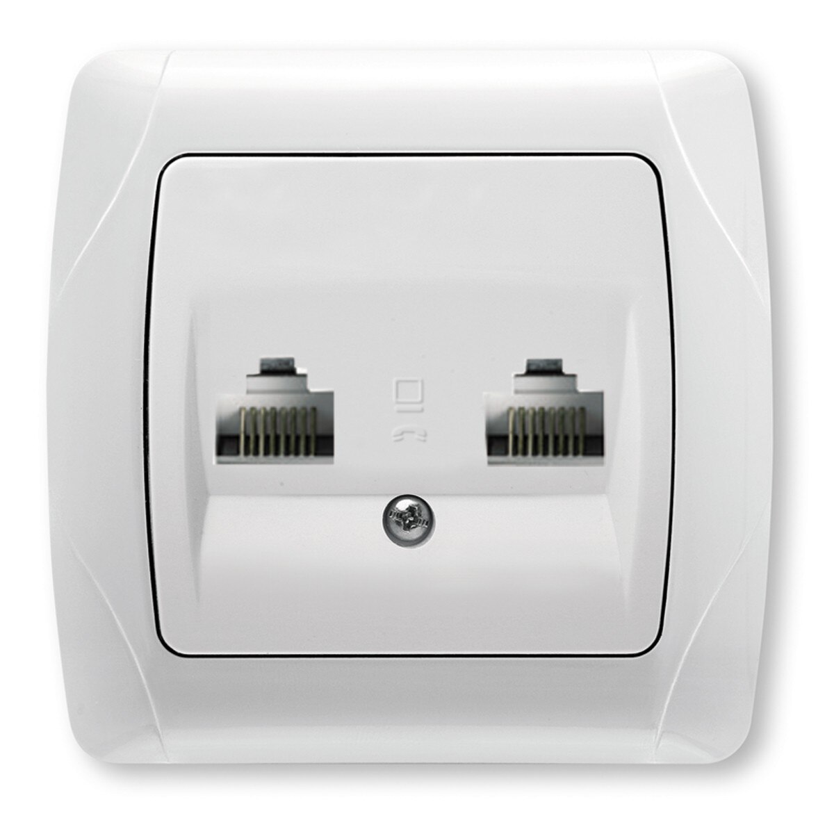 Priza calculator dubla Carmen Viko VI-CCAL2, Ingropat, Alb