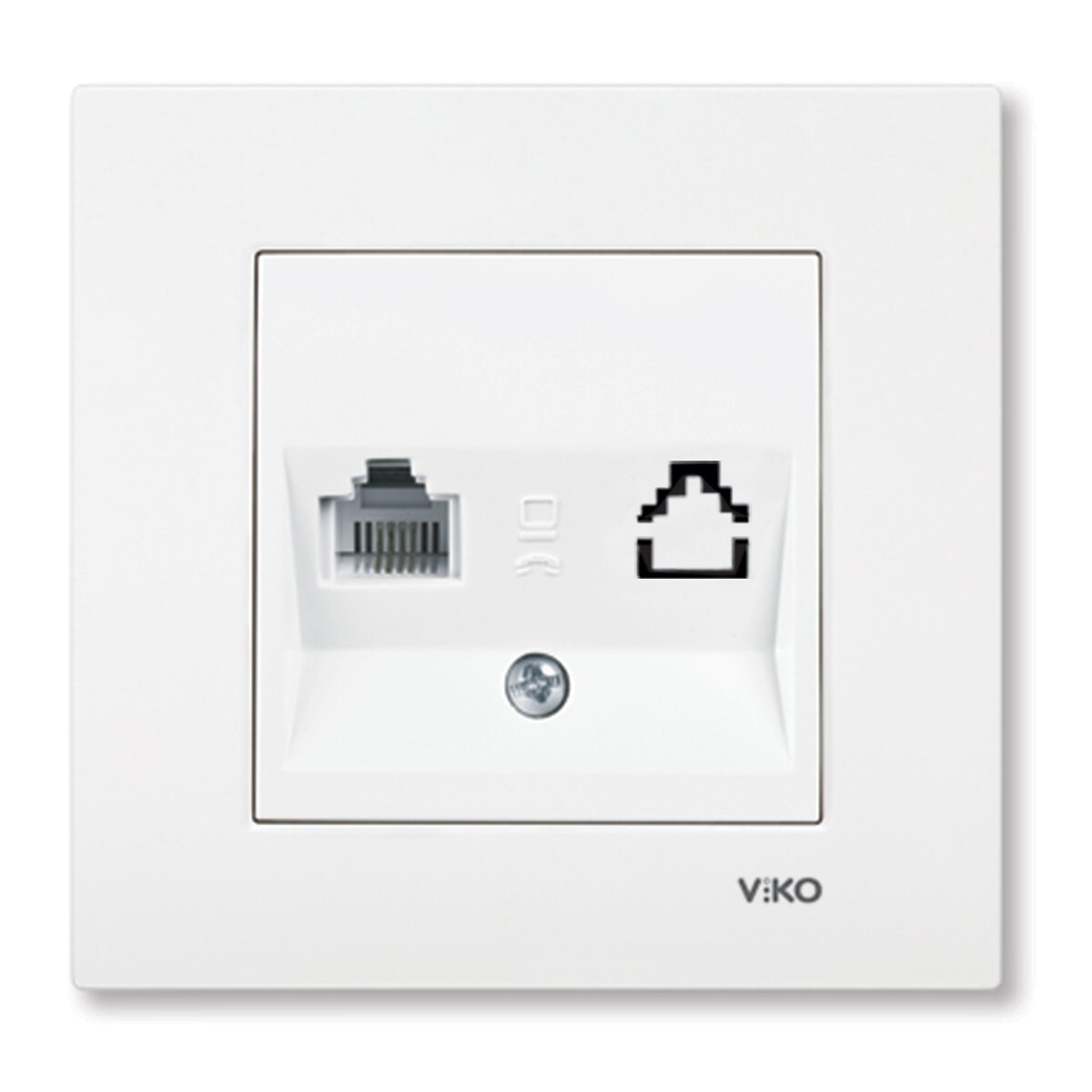 Priza telefon simpla Karre Viko VI-KATP, Ingropat, Alb