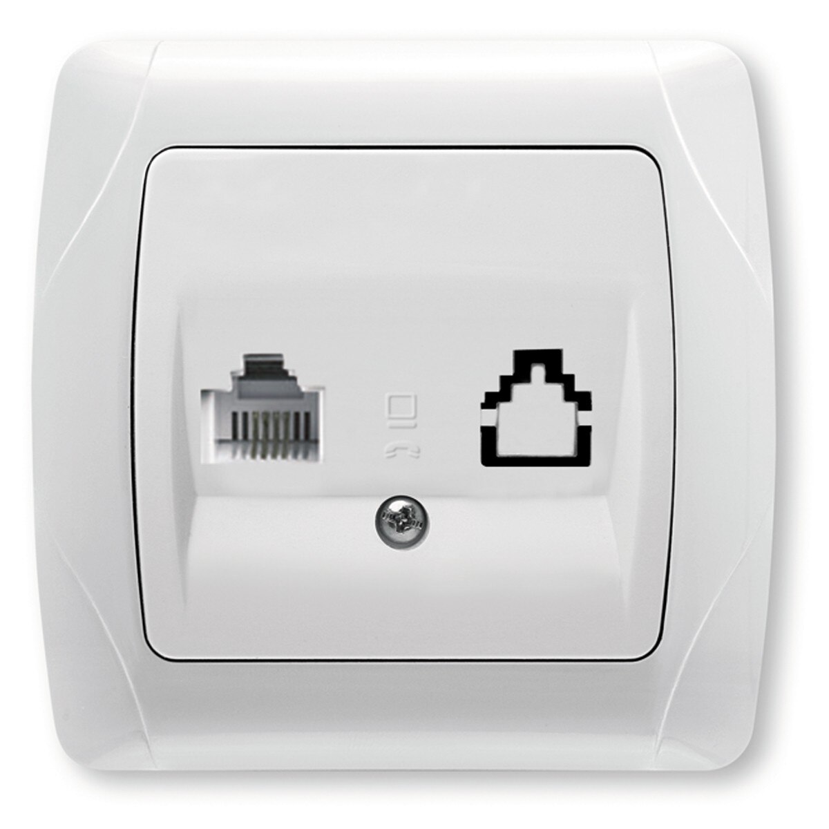 Priza telefon Carmen Viko VI-CTP, Ingropat, Alb