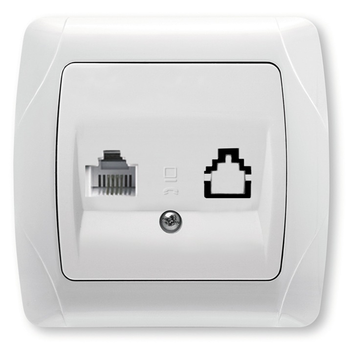 Priza telefon Carmen Viko VI-CTP, Ingropat, Alb