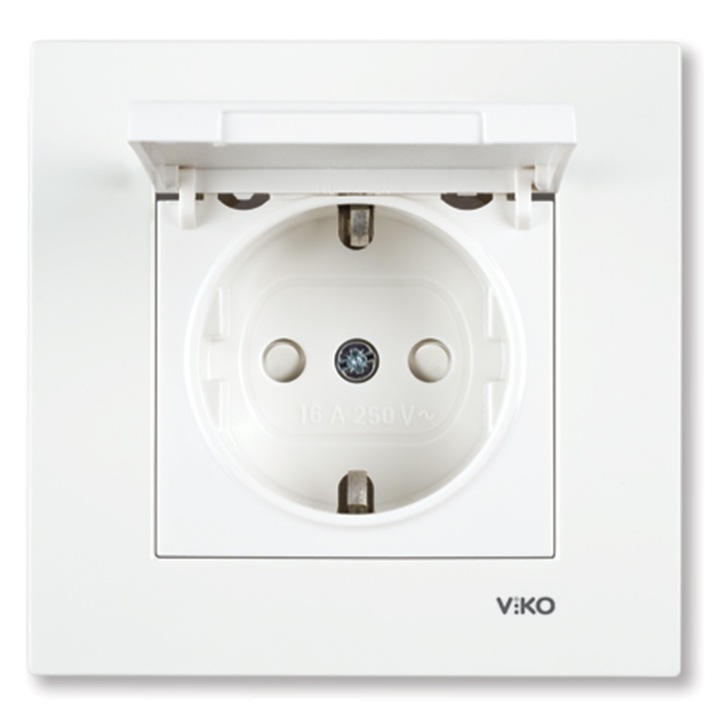 Priza suco cu capac Karre Viko VI-KAS.CAP, Ingropat, Alb