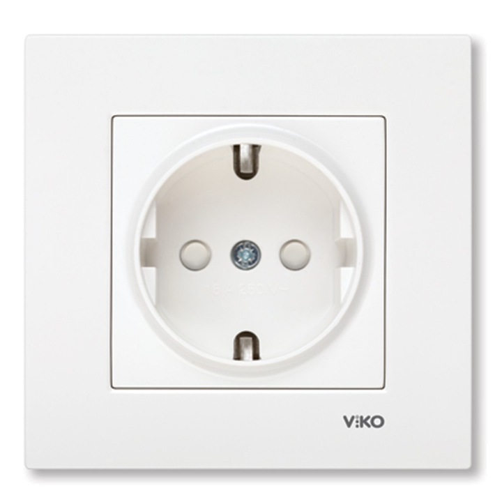 Priza suco cu protectie copil Karre Viko VI-KAS.COP, Ingropat, Alb