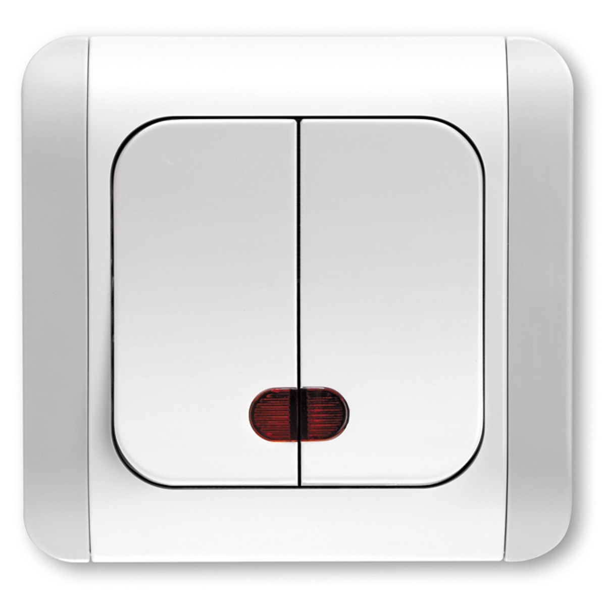 Comutator cu led Kardelen Viko VI-K2L, Ingropat, Alb