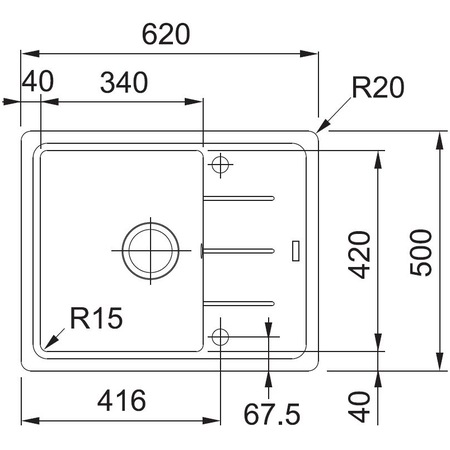 Pachet chiuveta fragranite Franke BFG + Baterie Bahia Franke, Cartus ceramic, Avena