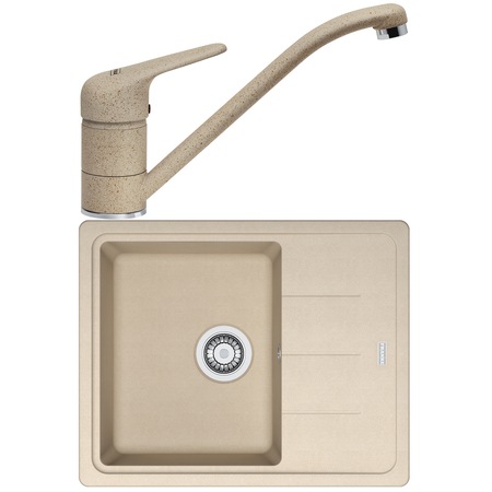 Pachet chiuveta fragranite Franke BFG + Baterie Bahia Franke, Cartus ceramic, Avena
