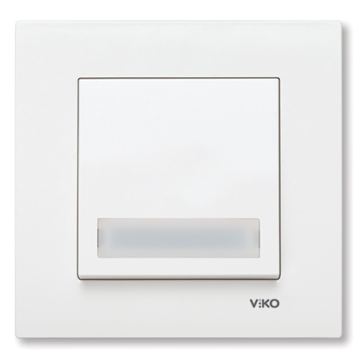Buton sonerie cu led si eticheta Karre Viko VI-KAZLE, Ingropat, Alb