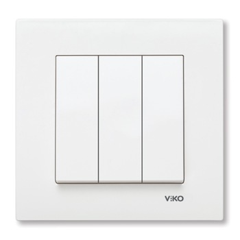Intrerupator triplu Karre Viko VI-KA3, Ingropat, Alb Intrerupator triplu Karre Viko VI-KA3, Ingropat, Alb