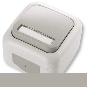 Buton sonerie cu led si eticheta Antigron Viko VI-AZLE, Aparent, Gri Buton sonerie cu led si eticheta Antigron Viko VI-AZLE, Aparent, Gri