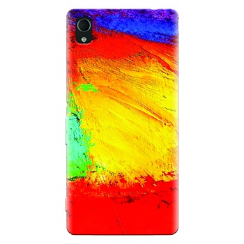Husa silicon pentru Sony Xperia X, Colorful Dry Paint Strokes Texture Husa silicon pentru Sony Xperia X, Colorful Dry Paint Strokes Texture