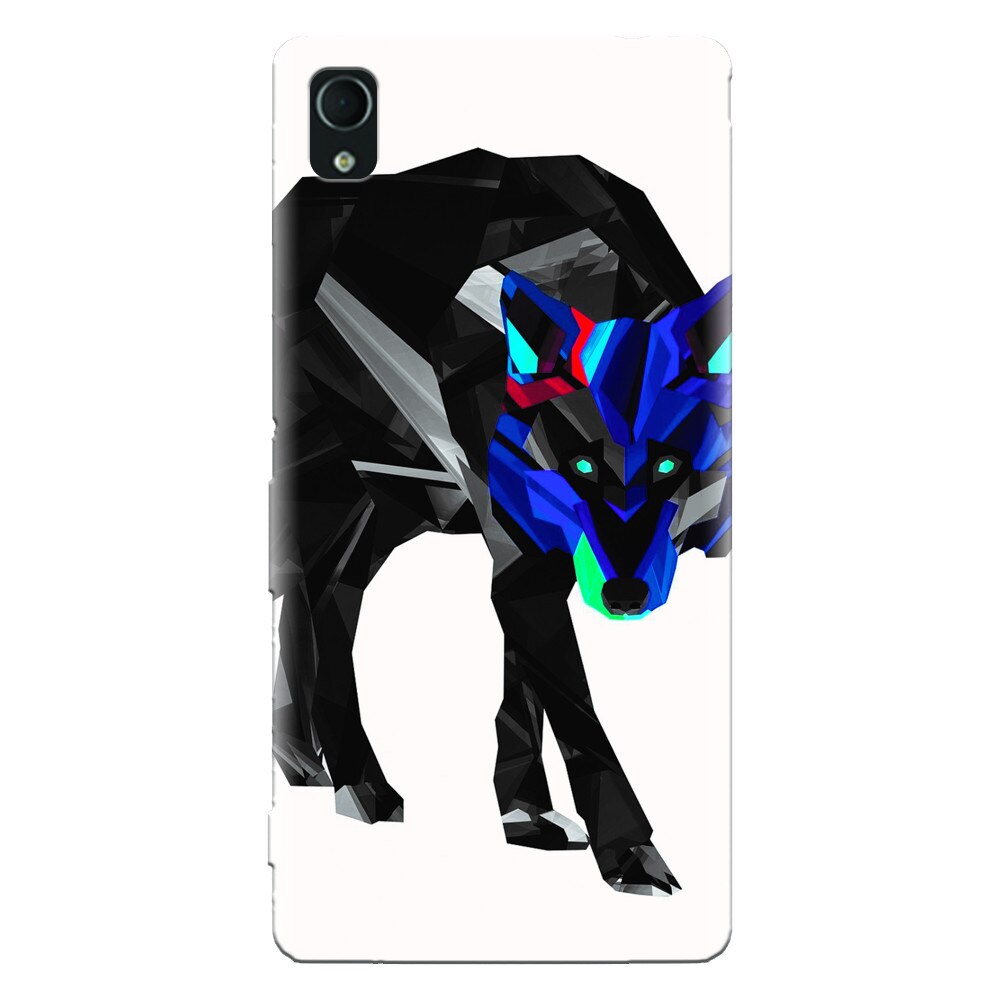 Husa silicon pentru Sony Xperia Z1, Abstract Wolf