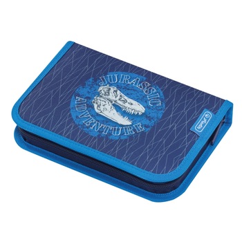 Penar echipat, 1 compartiment, 2 extensii, 31 piese, Blue Dino - Herlitz Penar echipat, 1 compartiment, 2 extensii, 31 piese, Blue Dino - Herlitz