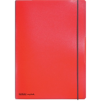 Caiet Herlitz MyBook Flex, logo negru, A4, 40 file, matematica, coperta PP, rosu transparent