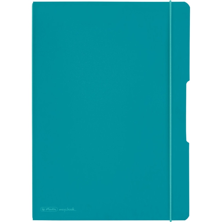Caiet Herlitz MyBook Flex, A4, 2x40 file, cu elastic, dictando si matematica, coperta PP, turcoaz