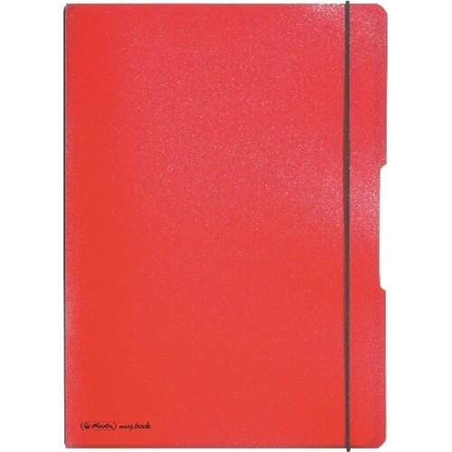 Caiet Herlitz MyBook Flex, logo negru, A4, 40 file, dictando, coperta PP, rosu