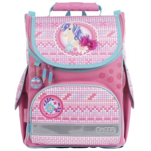 Ghiozdan Tiger Nature Quest Sweet Pony, neechipat, ergonomic, 35 x 31 x 19 cm