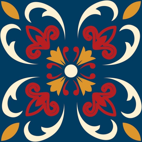 Set stickere autocolante faianta decorativa 15cm x 15cm model roman bleumarin