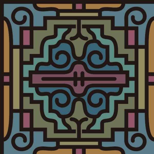 Set stickere autocolante faianta decorativa 20cm x 20cm model retro multicolor 4