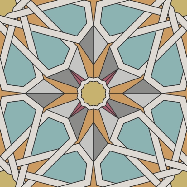 Set stickere autocolante faianta decorativa 15cm x 15cm model retro multicolor 1