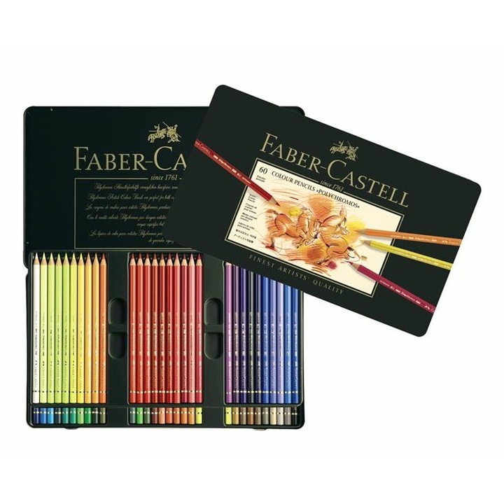Цветни моливи Faber-Castell Polychromos, 60 броя