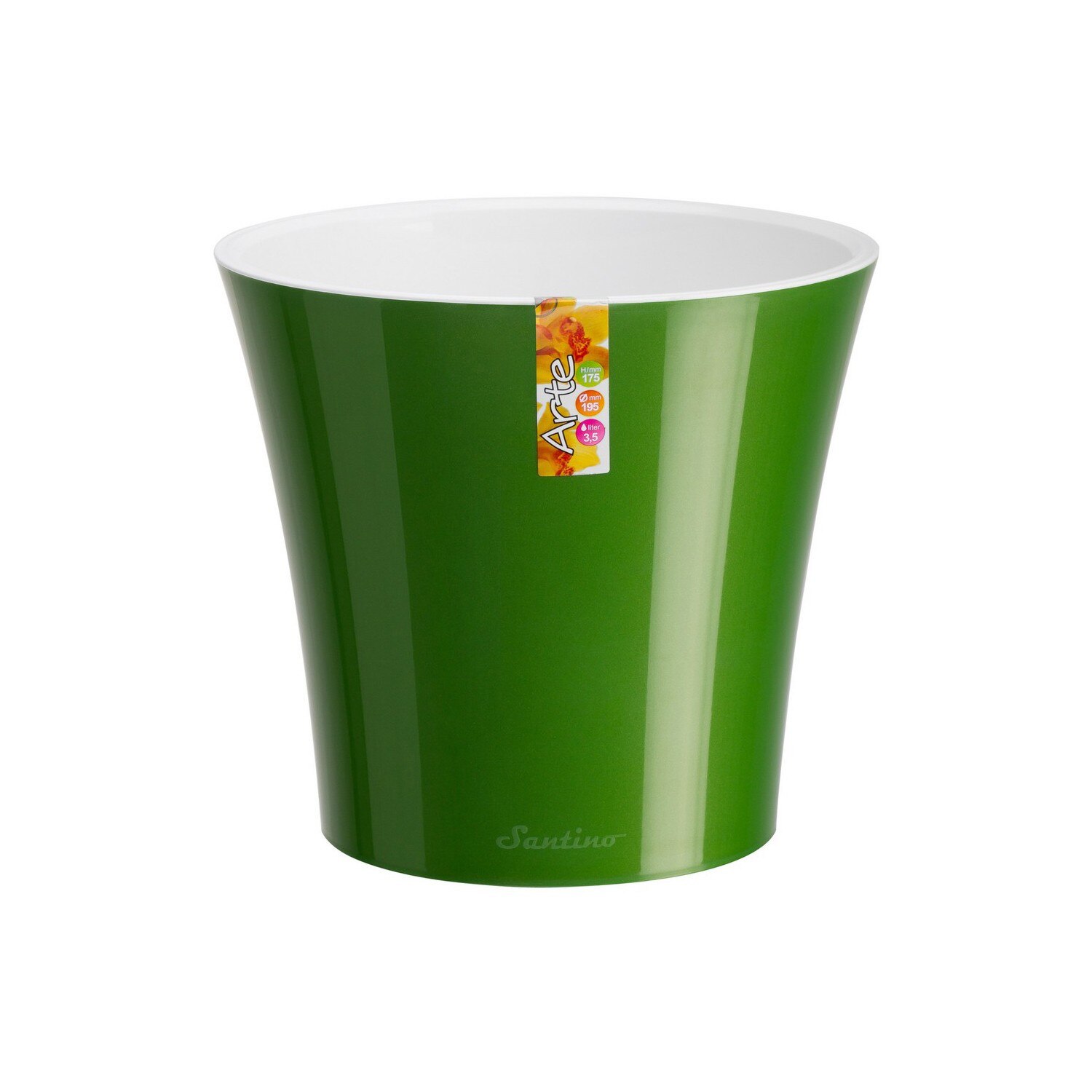 Ghiveci Arte 3.5L , verde, dimensiune 17.5x19.5 cm