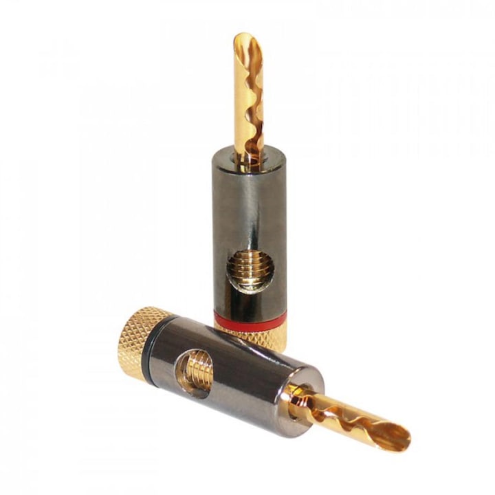 Conector Banana Dynavox Hollow 2, set de 4 bucati