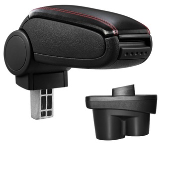 Cotiera Opel Corsa E (2014-) marca pro.tec - negru piele ecologica cu cusatura rosie Cotiera Opel Corsa E (2014-) marca pro.tec - negru piele ecologica cu cusatura rosie