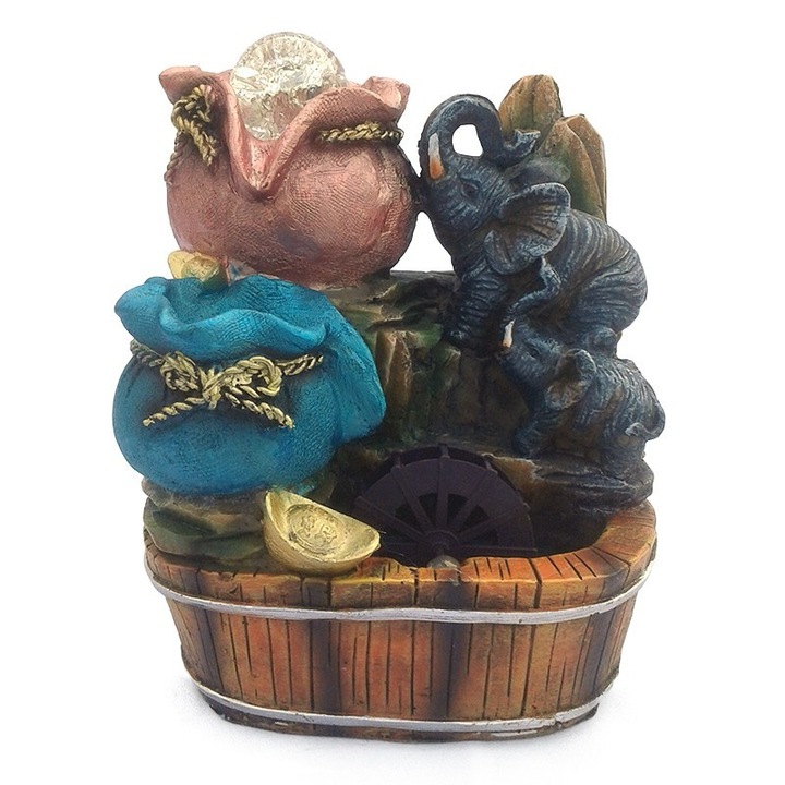 Фонтан от смола, С 2 слона, 18 X 21 см