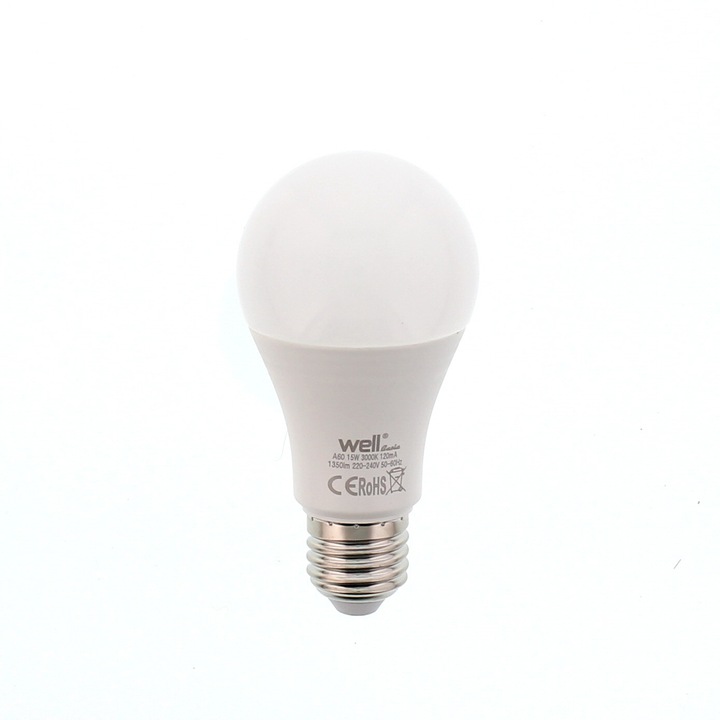 Bec cu led A60 E27 15W 230V lumina calda Basic Well