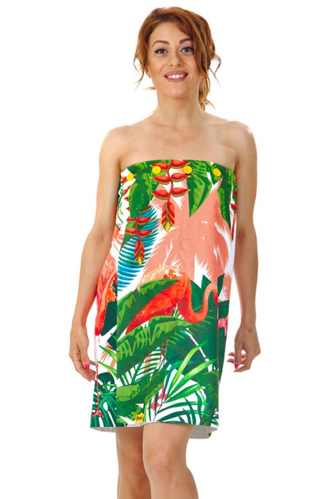 Плажна дамска рокля Jivot BG Flamingo, One size, Многоцветна
