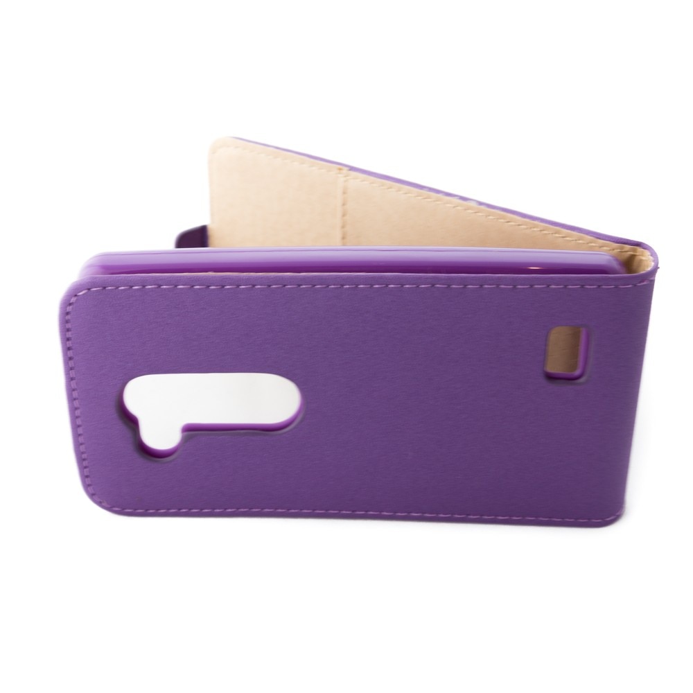 Husa LG L Fino din piele eco model pocket slim culoare mov