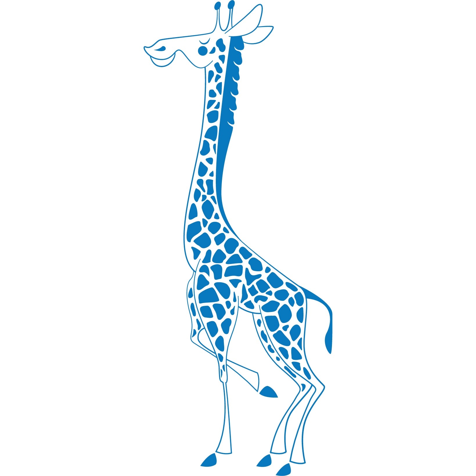 Girafa mandra - Sticker Decorativ - Albastru - 53 x 135 cm