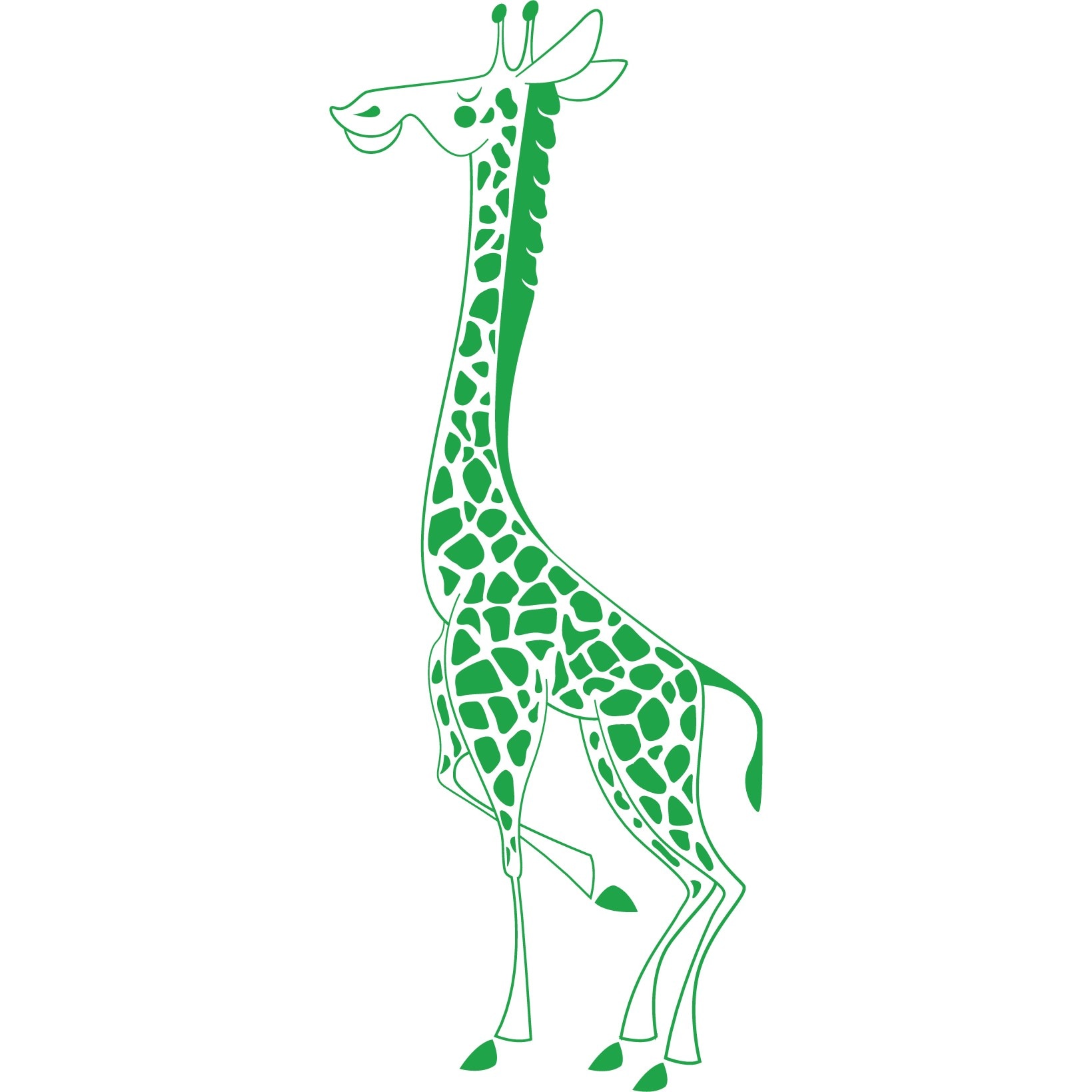 Girafa mandra - Sticker Decorativ - Verde - 71 x 180 cm