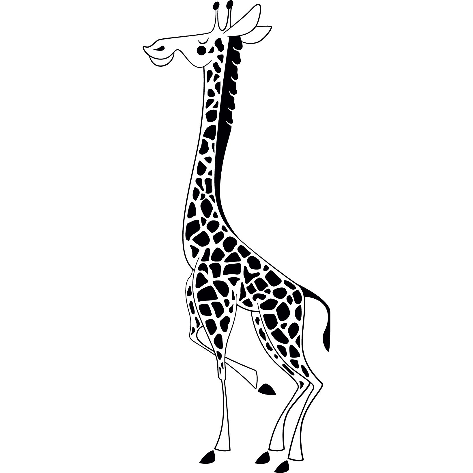 Girafa mandra - Sticker Decorativ - Negru - 71 x 180 cm