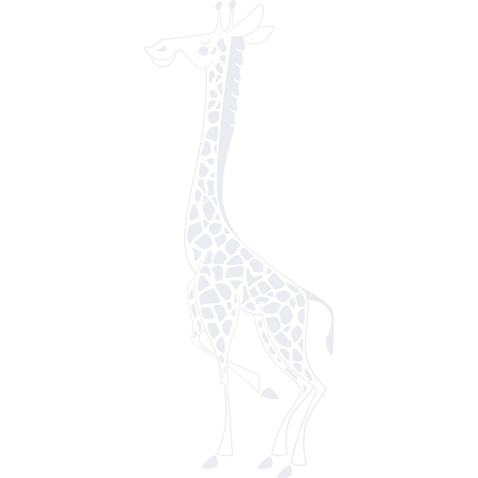 Girafa mandra - Sticker Decorativ - Alb polar - 71 x 180 cm