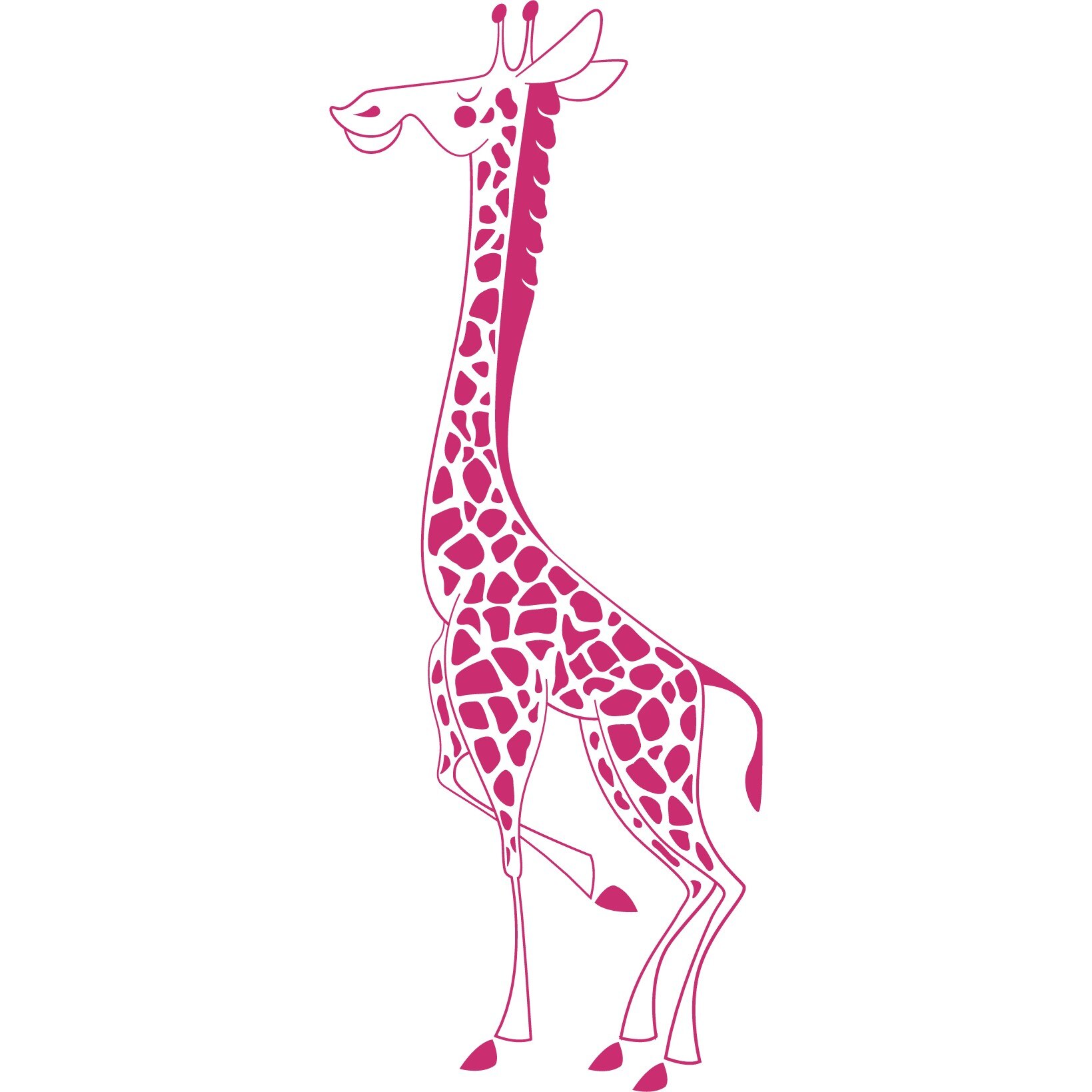 Girafa mandra - Sticker Decorativ - Magenta - 71 x 180 cm