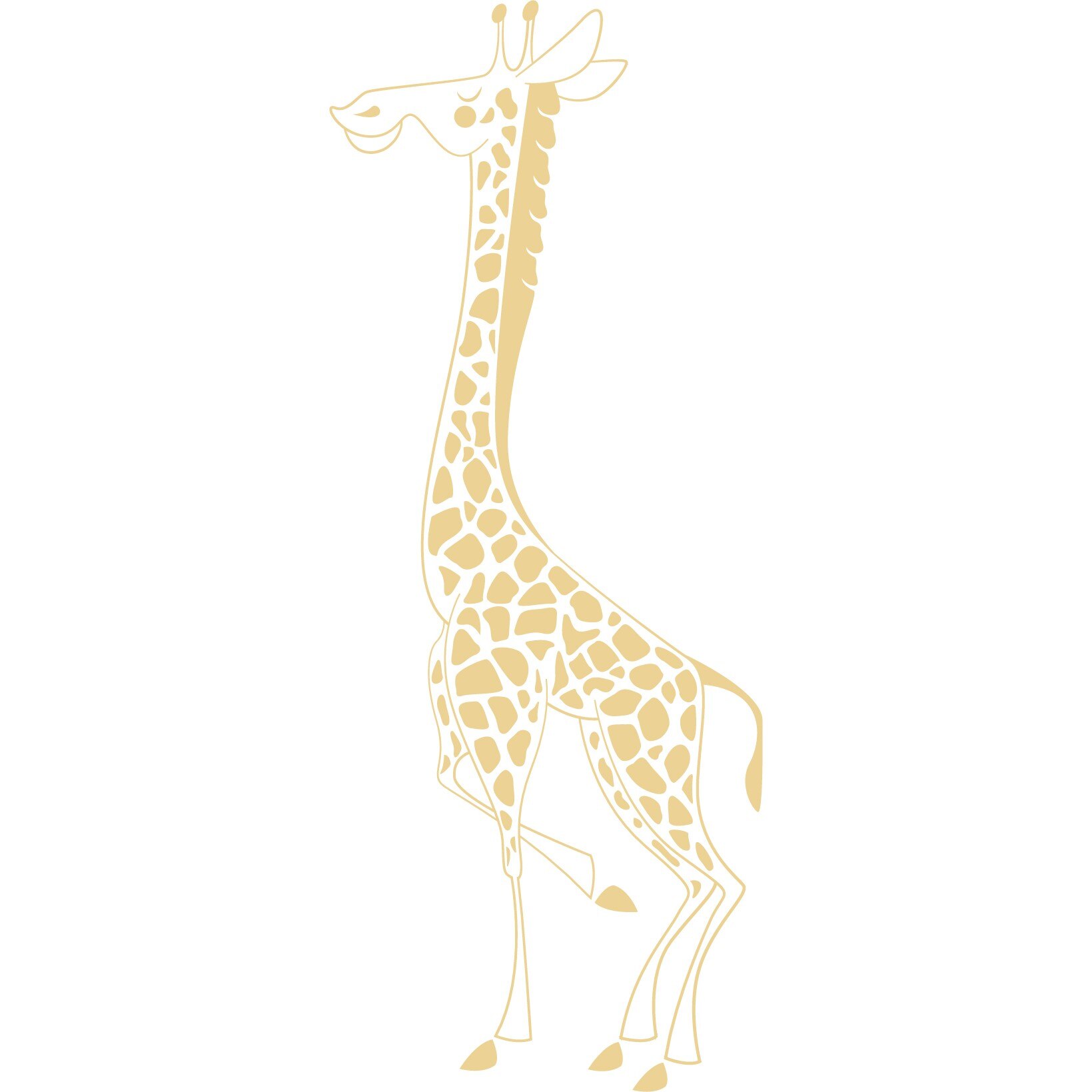 Girafa mandra - Sticker Decorativ - Bej - 71 x 180 cm
