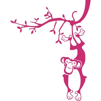 Maimuta pe copac - Sticker Decorativ - Magenta - 119 x 150 cm Maimuta pe copac - Sticker Decorativ - Magenta - 119 x 150 cm
