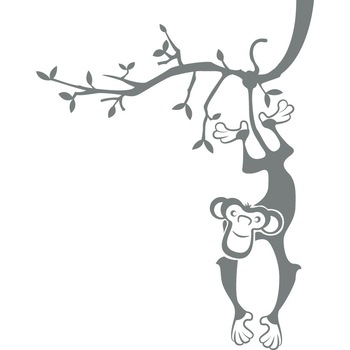 Maimuta pe copac - Sticker Decorativ - Gri Metal - 119 x 150 cm Maimuta pe copac - Sticker Decorativ - Gri Metal - 119 x 150 cm