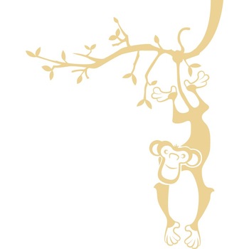 Maimuta pe copac - Sticker Decorativ - Bej - 119 x 150 cm Maimuta pe copac - Sticker Decorativ - Bej - 119 x 150 cm