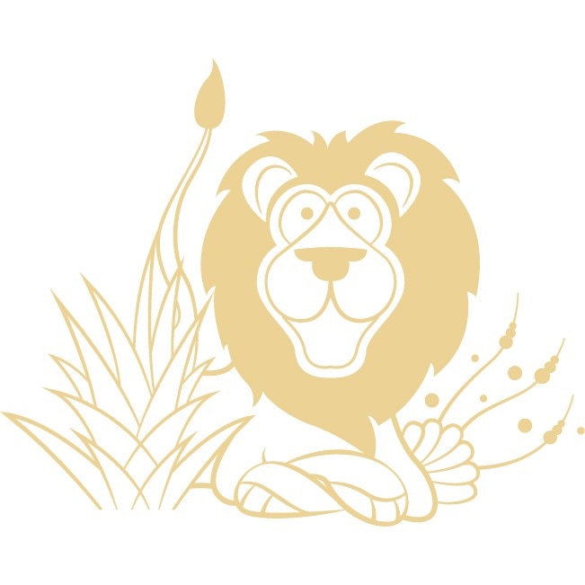 Leul in jungla - Sticker Decorativ - Bej - 112 x 89 cm