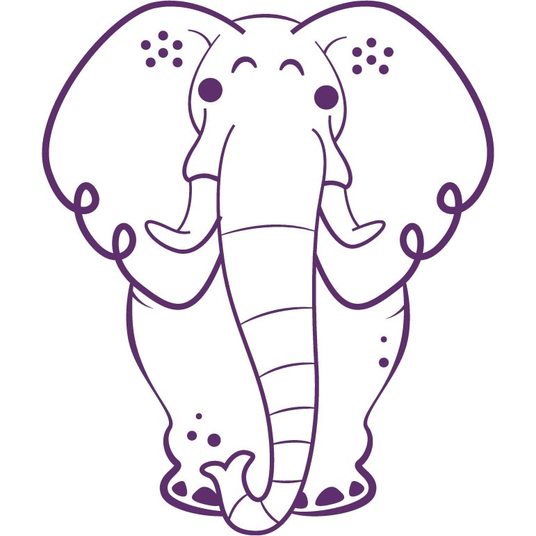 Elefantul urias - Sticker Decorativ - Indigo - 119 x 141 cm