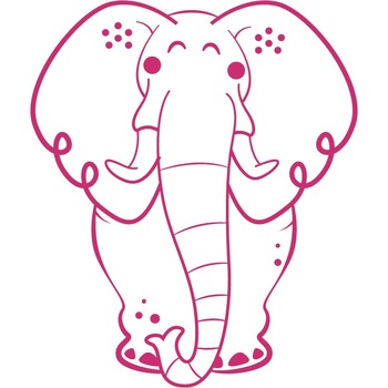 Elefantul urias - Sticker Decorativ - Magenta - 89 x 106 cm Elefantul urias - Sticker Decorativ - Magenta - 89 x 106 cm