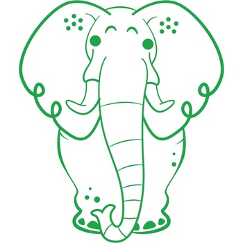 Elefantul urias - Sticker Decorativ - Verde - 119 x 141 cm Elefantul urias - Sticker Decorativ - Verde - 119 x 141 cm