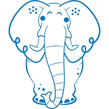 Elefantul urias - Sticker Decorativ - Albastru - 119 x 141 cm Elefantul urias - Sticker Decorativ - Albastru - 119 x 141 cm