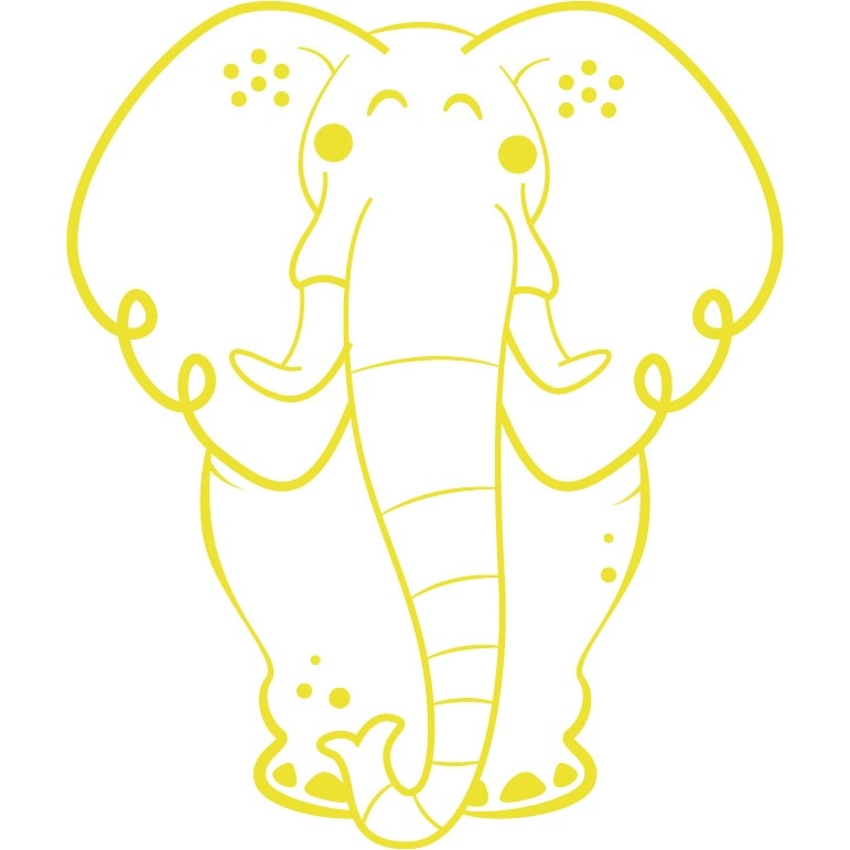 Elefantul urias - Sticker Decorativ - Lemon - 89 x 106 cm