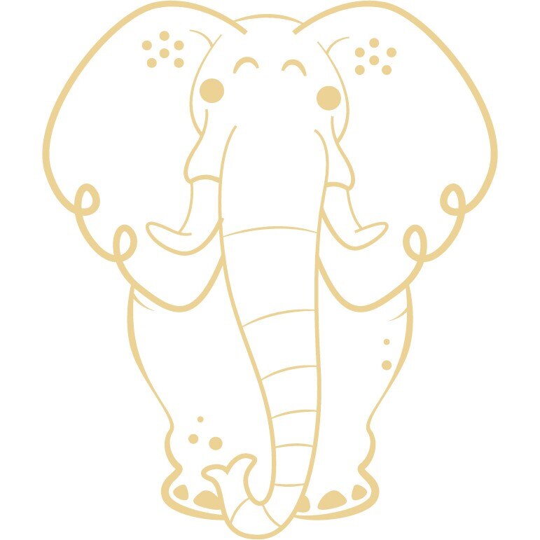 Elefantul urias - Sticker Decorativ - Bej - 119 x 141 cm