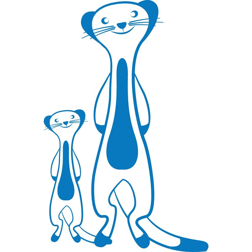 Suricate - Sticker Decorativ - Albastru - 89 x 137 cm