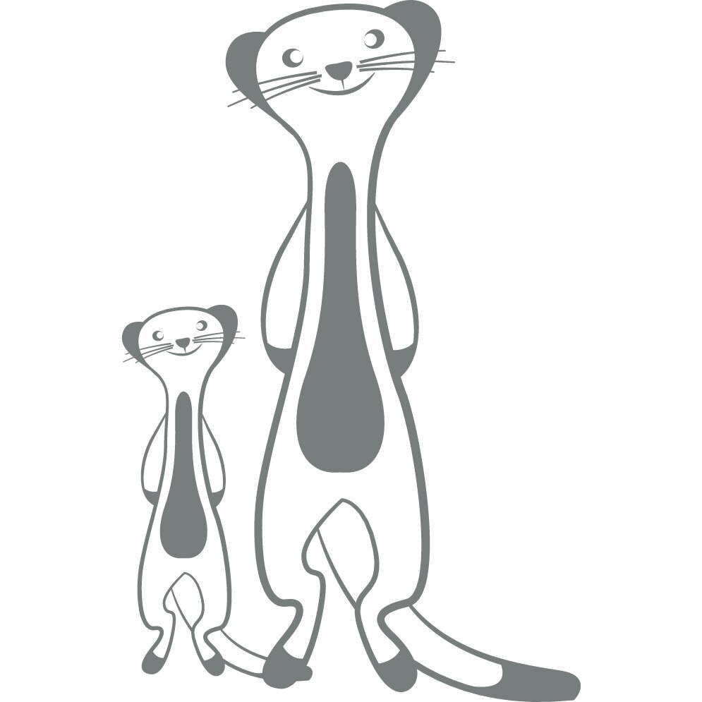 Suricate - Sticker Decorativ - Gri Metal - 89 x 137 cm